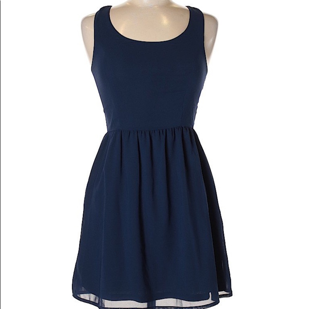 Charlotte Russe Fit and Flare Navy Mini Dress